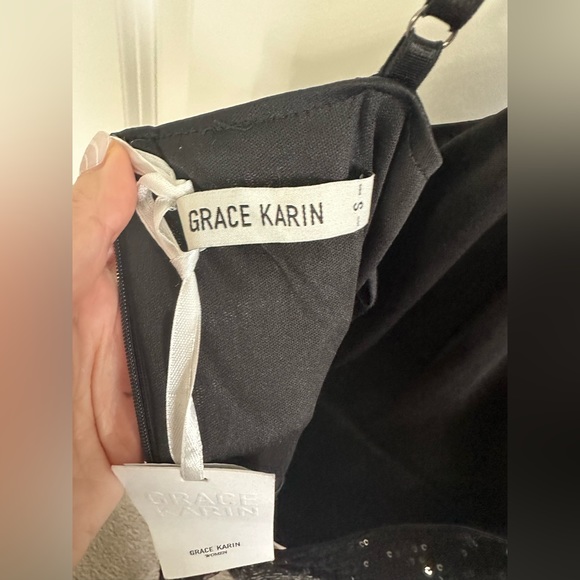 NWT Grace Karin Sequin Black Wrap Party Dress | Women's Small - Picture 7 of 10